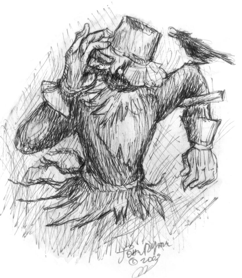 Scaring The Crows Scarecrow by John R York 2009