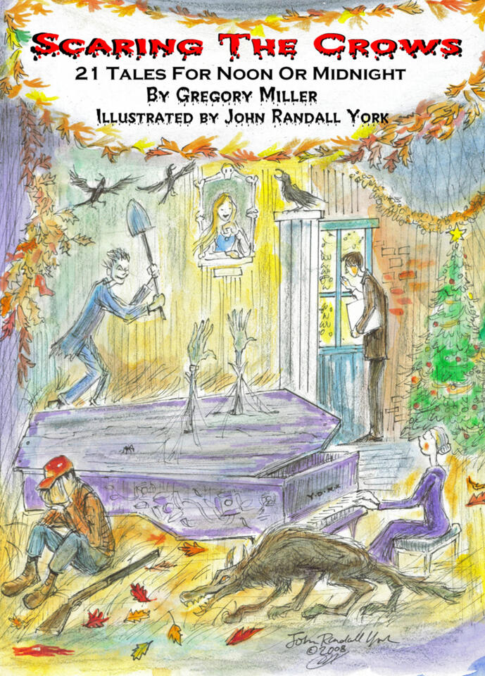 Scaring The Crows watercolor cover by John Randall York