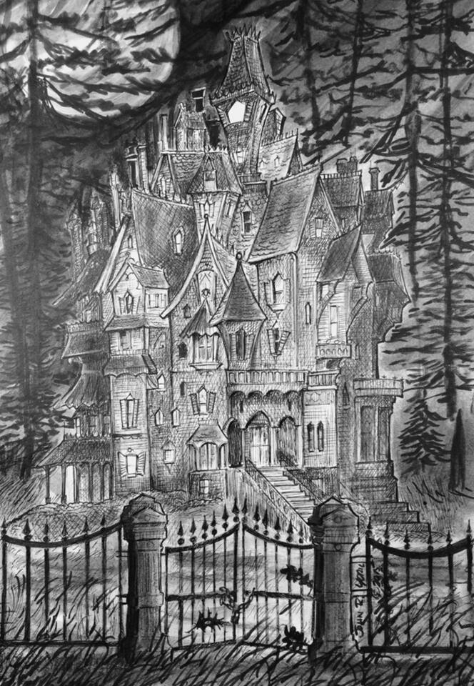 Haunted House in the Pines illustration by John Randall York